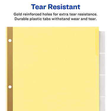 Avery Big Tab Insertable Dividers for 3 Ring Binders, 5-Tab Set, Buff Paper, Clear Tabs, 1 Binder Divider Set (11110)